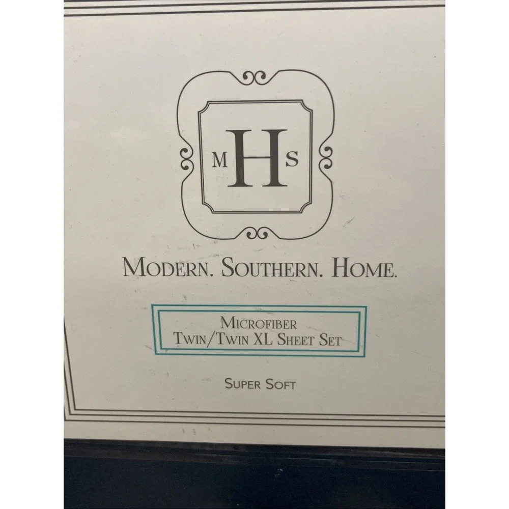 Modern Southern Home Sheet Set Twin/ Twin XL Blue Microfiber Set 2 Pillowcases